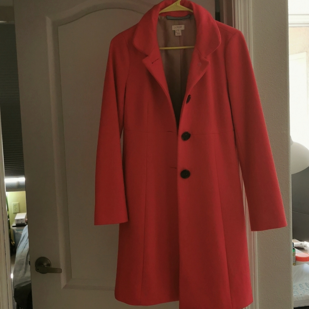 J Crew coral wool coat, style B4106